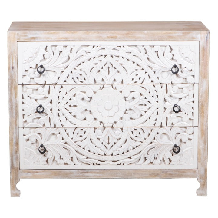 Nyvor Carved Wooden Chest of Drawer