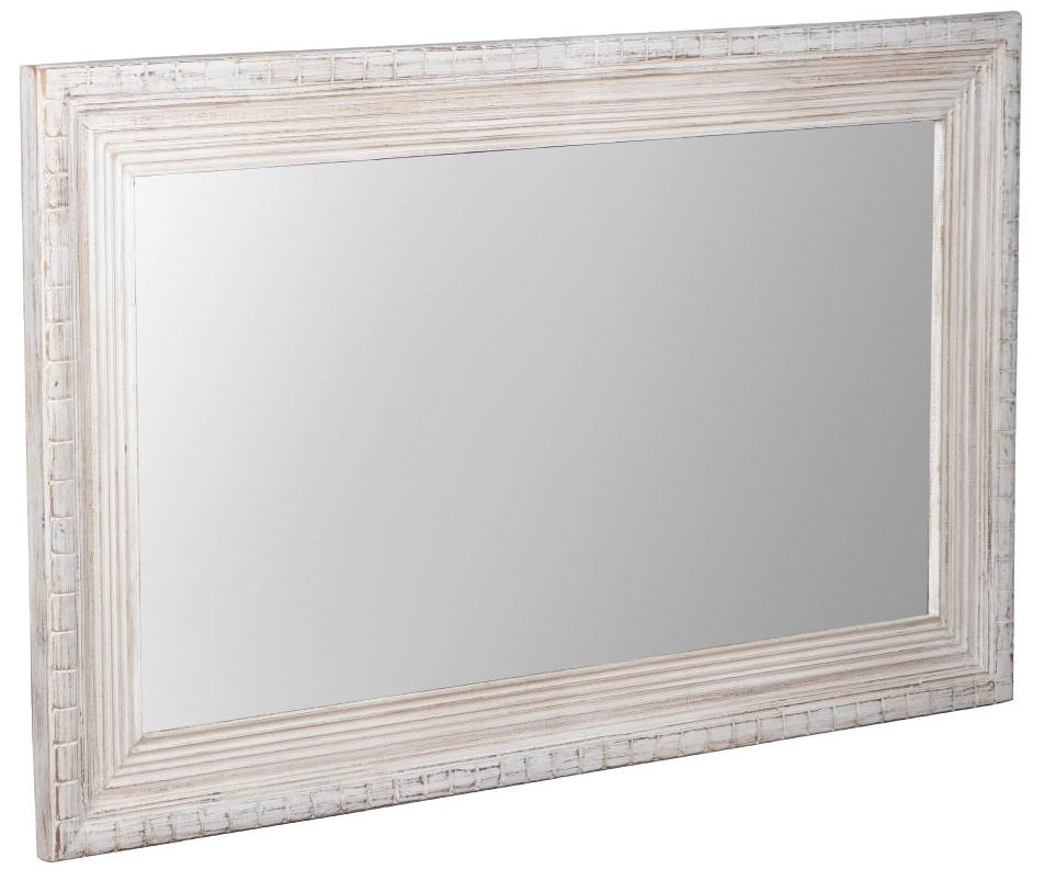 Jay Solid Indian Wood Carved Mirror