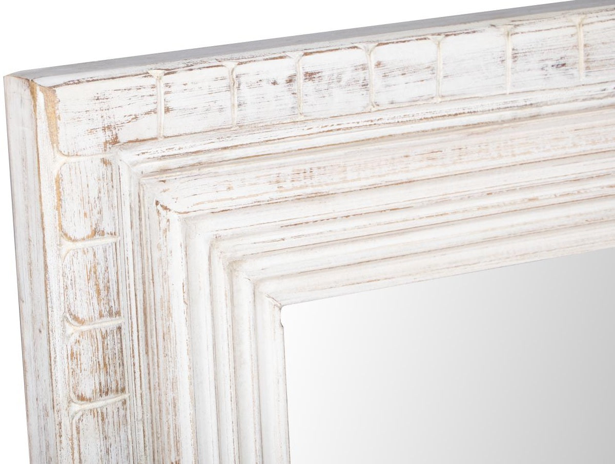 Jay Solid Indian Wood Carved Mirror