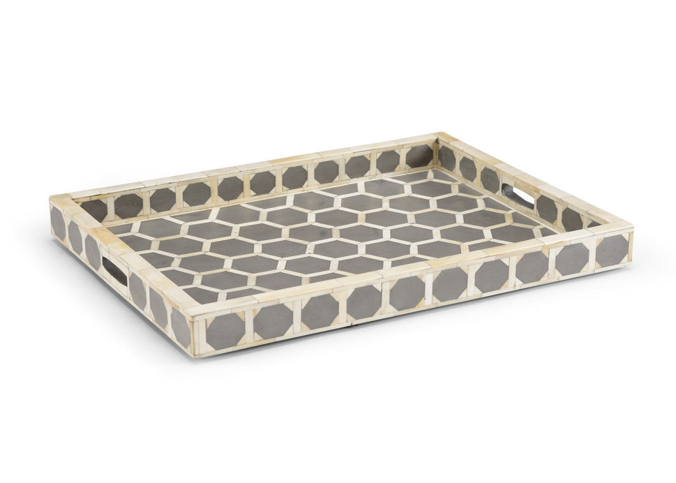 Julius Bone Inlay Tray with Honeycomb Pattern