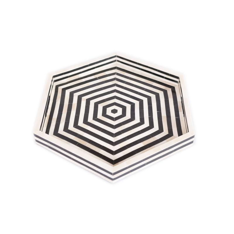 Shanaya Hexagonal Bone Inlay Tray