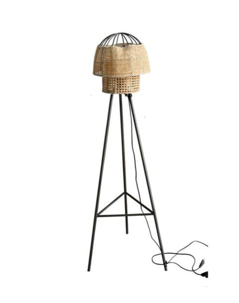 Evans Iron and Cane Floor Lamp