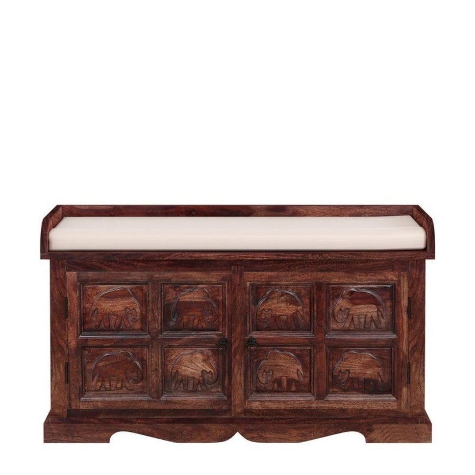 Danielle Hand Carved Wooden Shoe Cabinet