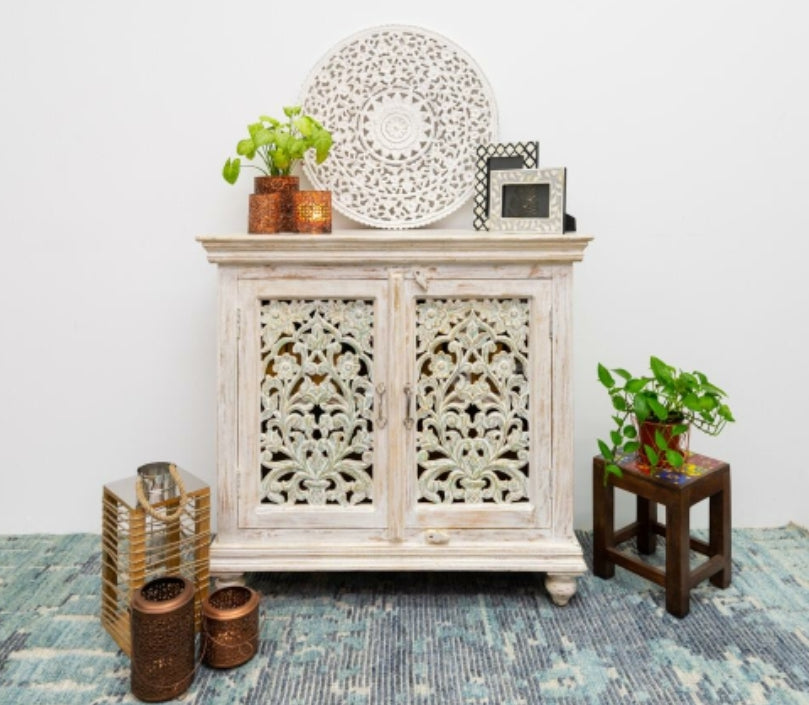 Logan Carved Wooden Cabinet