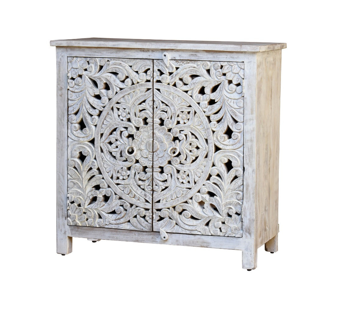 Mica Carved Wooden Chest