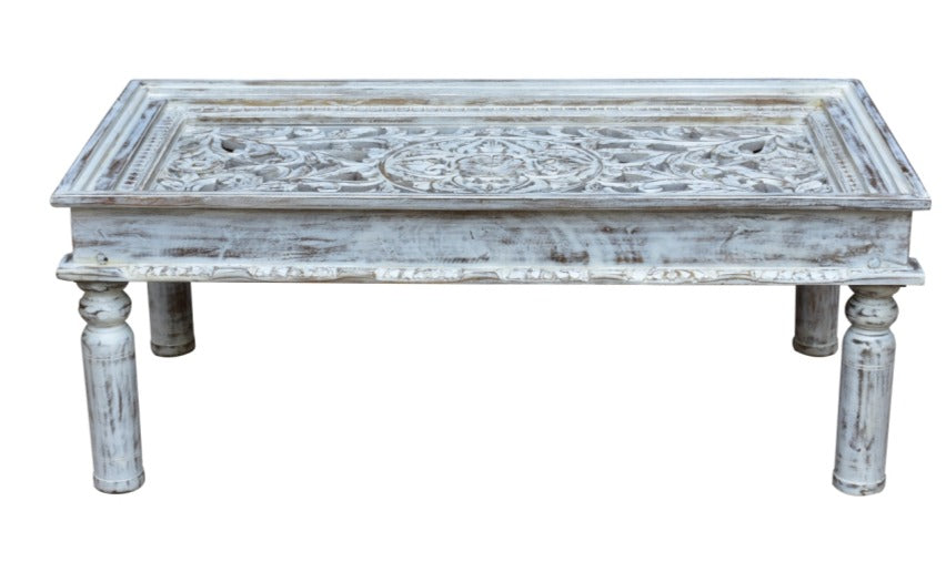 Lily Wooden Carved Coffee Table