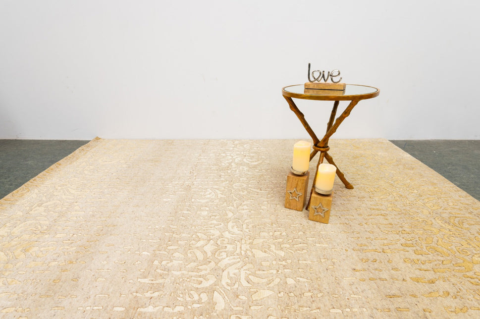 Jenn Carved Wooden Table with Mirror Top