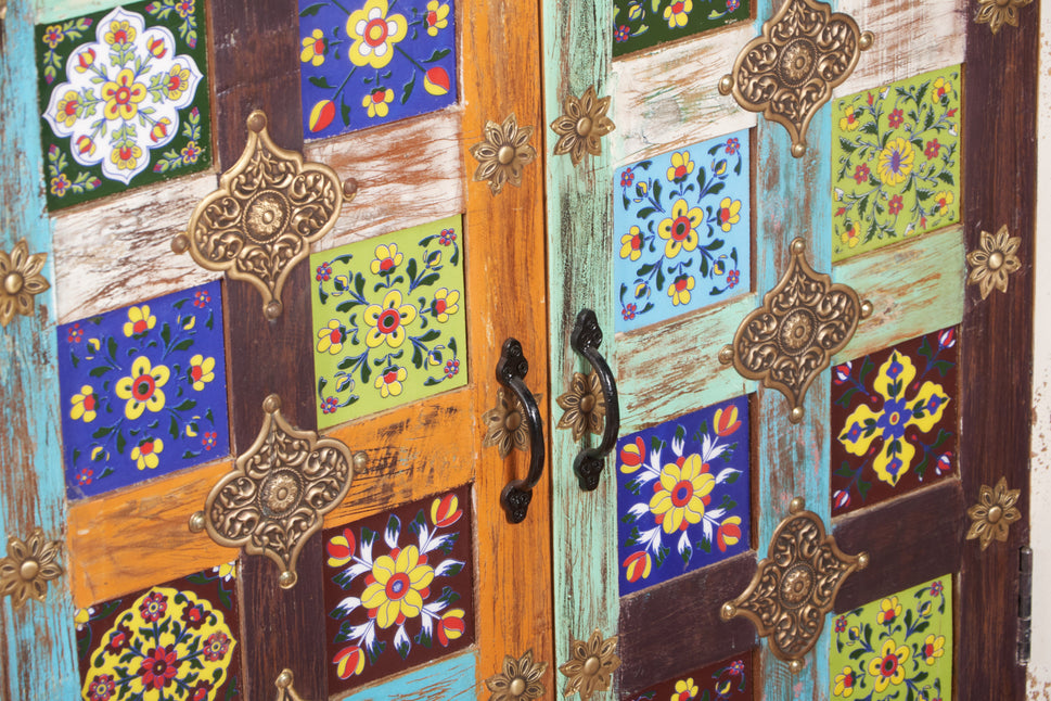 Mandy Carved Tile Cabinet