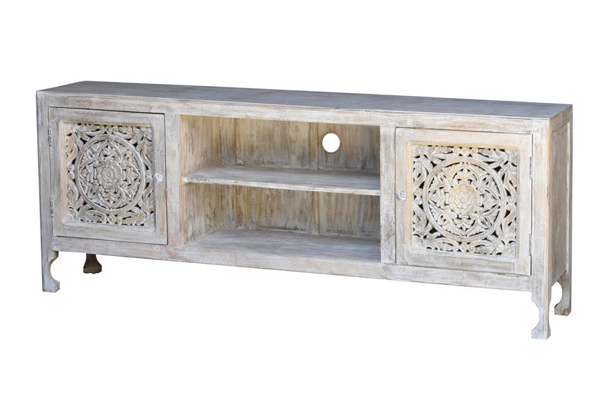 Ivva Hand Carved Wooden TV Cabinet