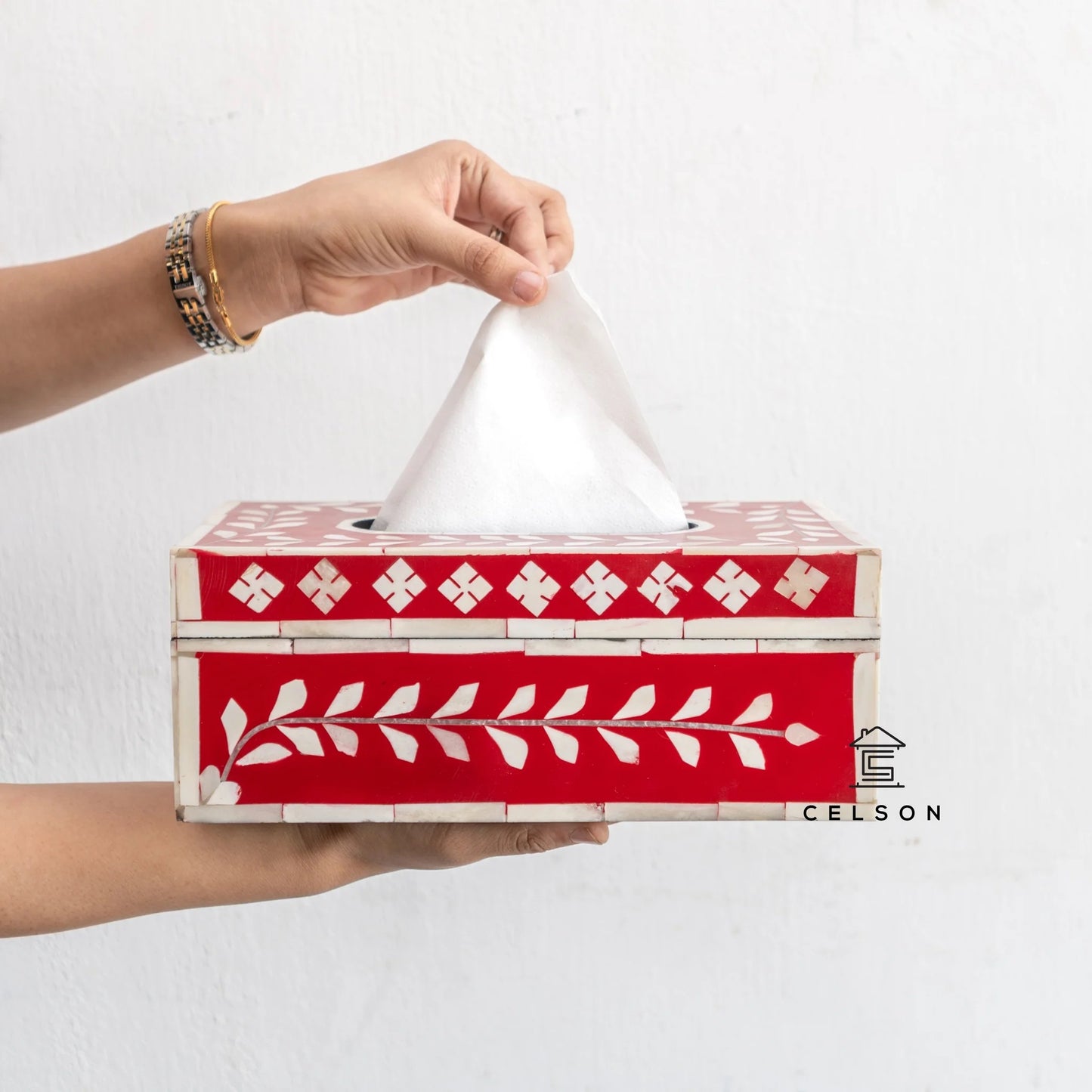 Obie Bone Inlay Tissue Box