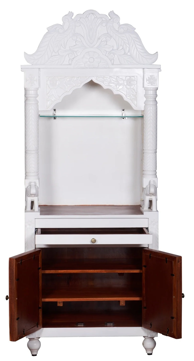 Om Hand Carved Wooden Altar