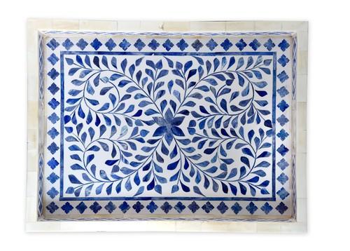 Baginski Bone Inlay Floral Pattern Tray