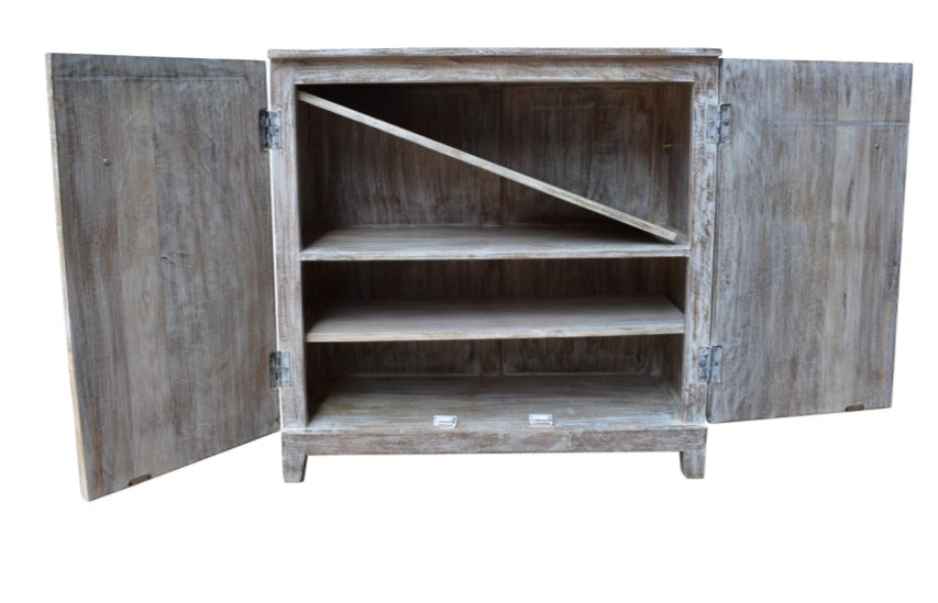 Kaye Hand  Carved Wooden Shoe Cabinet