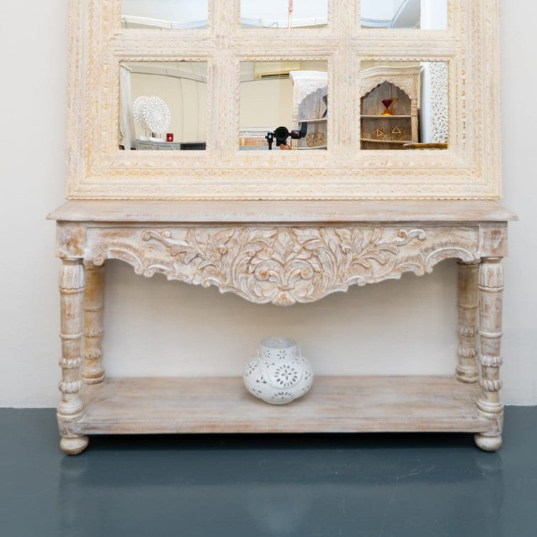 Briones Hand Carved Wooden Console Table