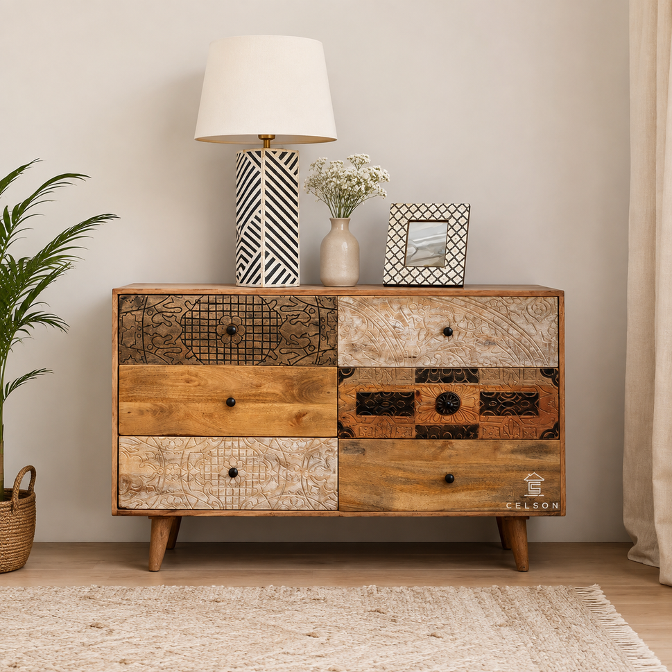 Oswin Carved Wooden Dresser