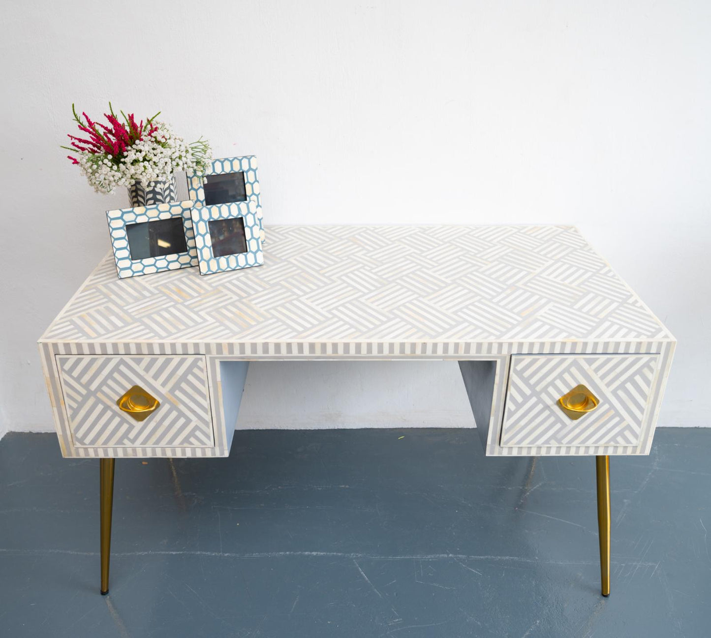 Elli Bone Inlay Study Table & Chair