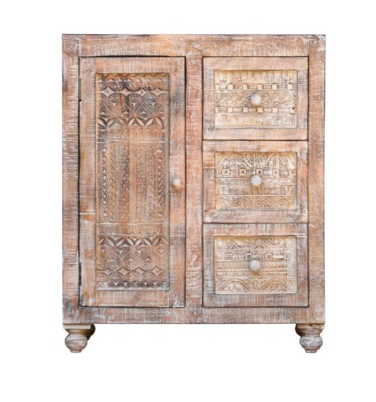 Patti Wooden Carved Chest
