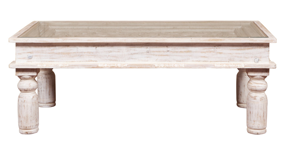 Lily Wooden Carved Coffee Table