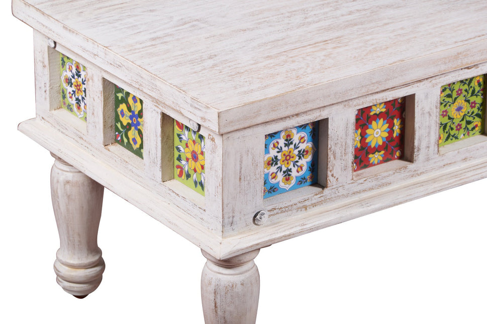 Willy Carved Tile Coffee Table