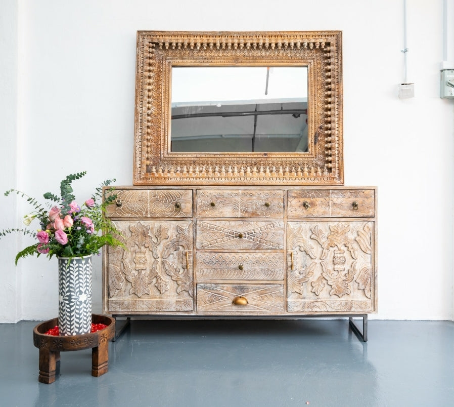 Riva Hand Carved Side Board