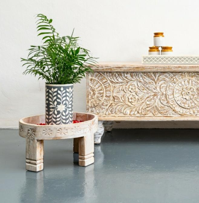 Sermon Carved Chakki Table