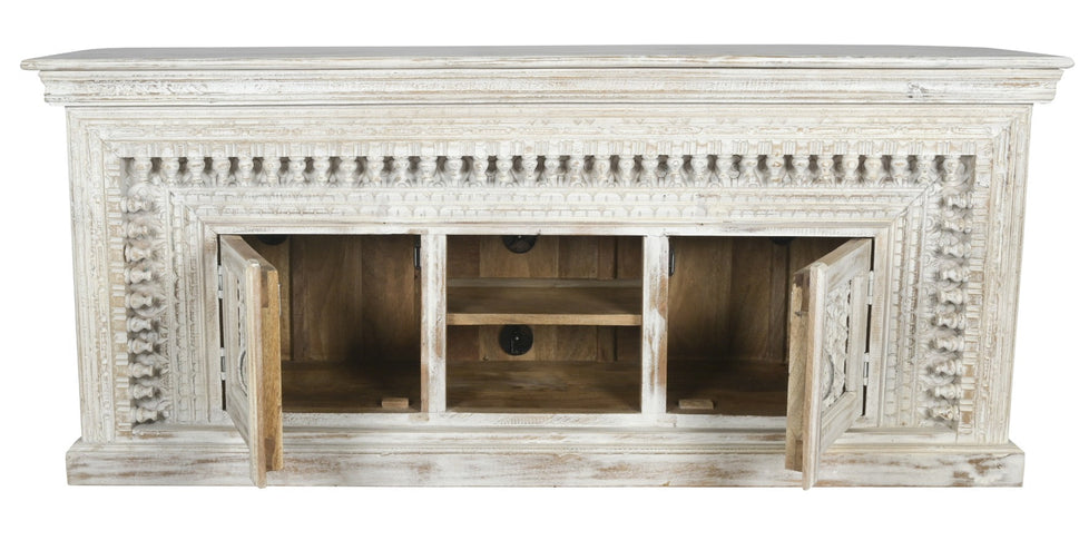 Levine Hand Carved Wooden TV Cabinet