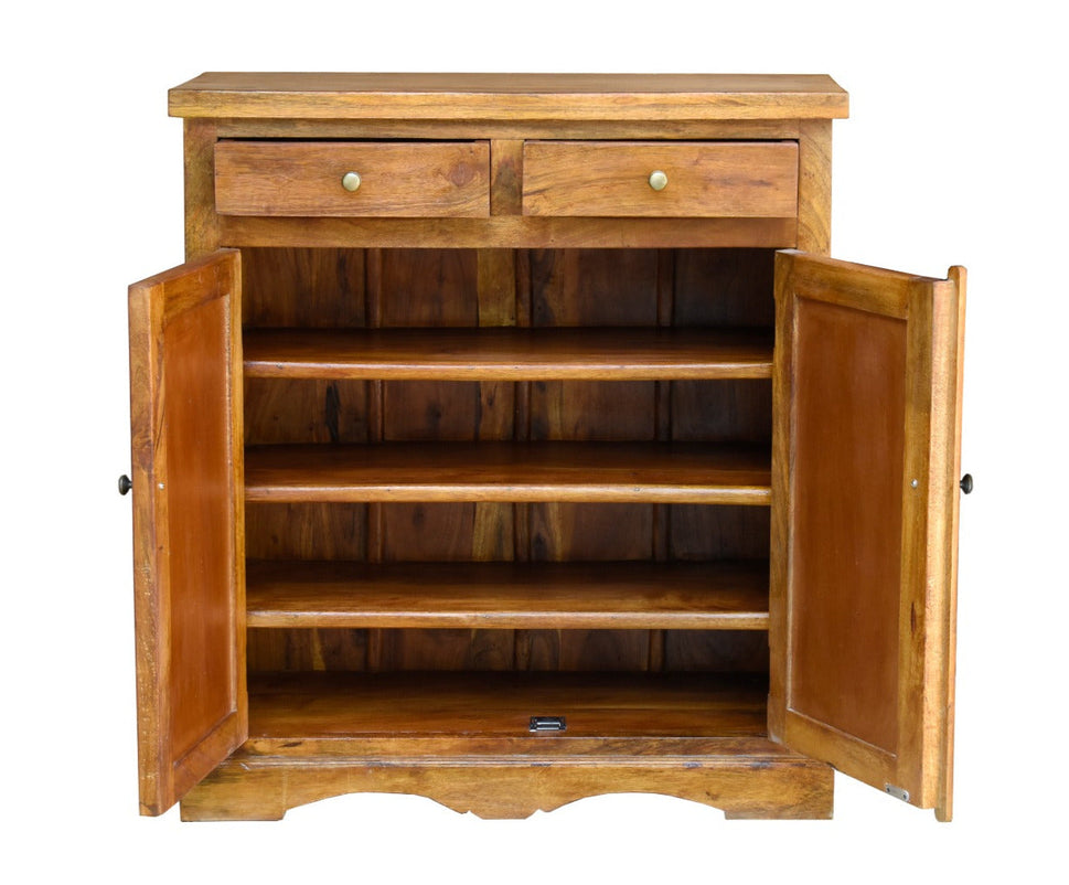 Madelyn Hand Carved Wooden Shoe Cabinet