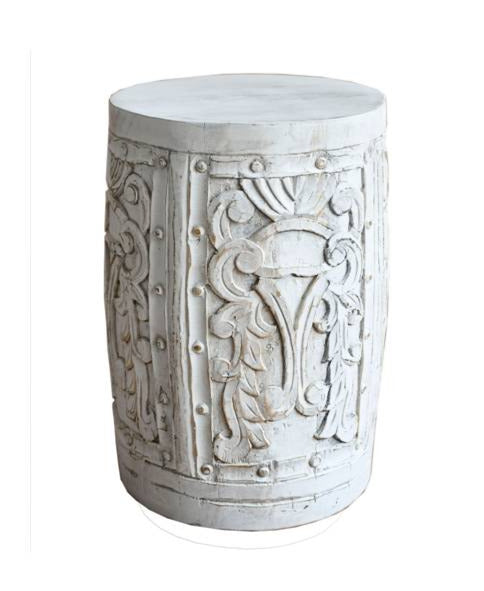 Palmer Hand Carved Wooden Stool