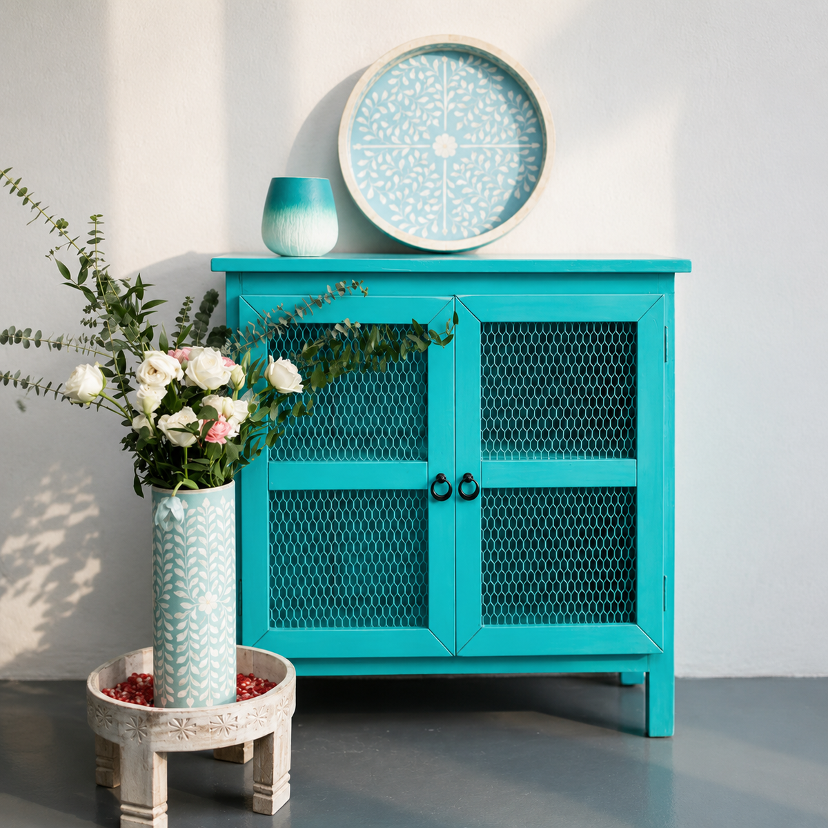 Eris Wooden Carved Cabinet