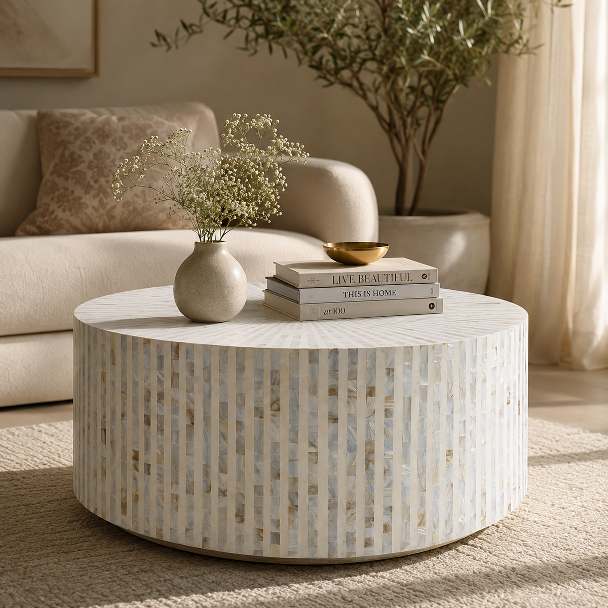 Kaylah Mother of Pearl Inlay Coffee Table