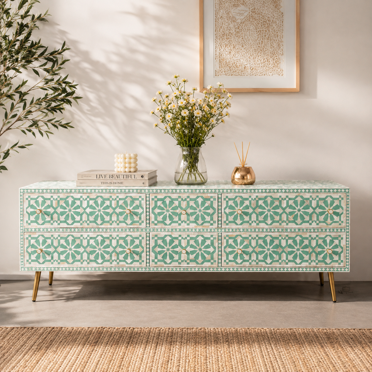 Jessica Bone Inlay TV Cabinet
