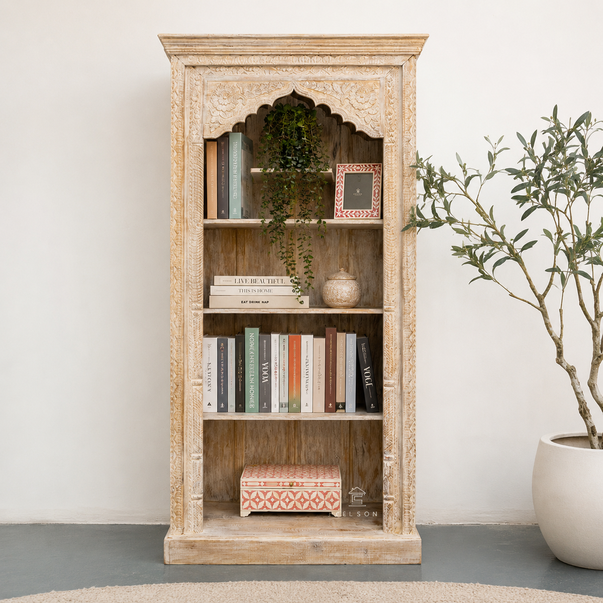 Nall Carved Bookshelf