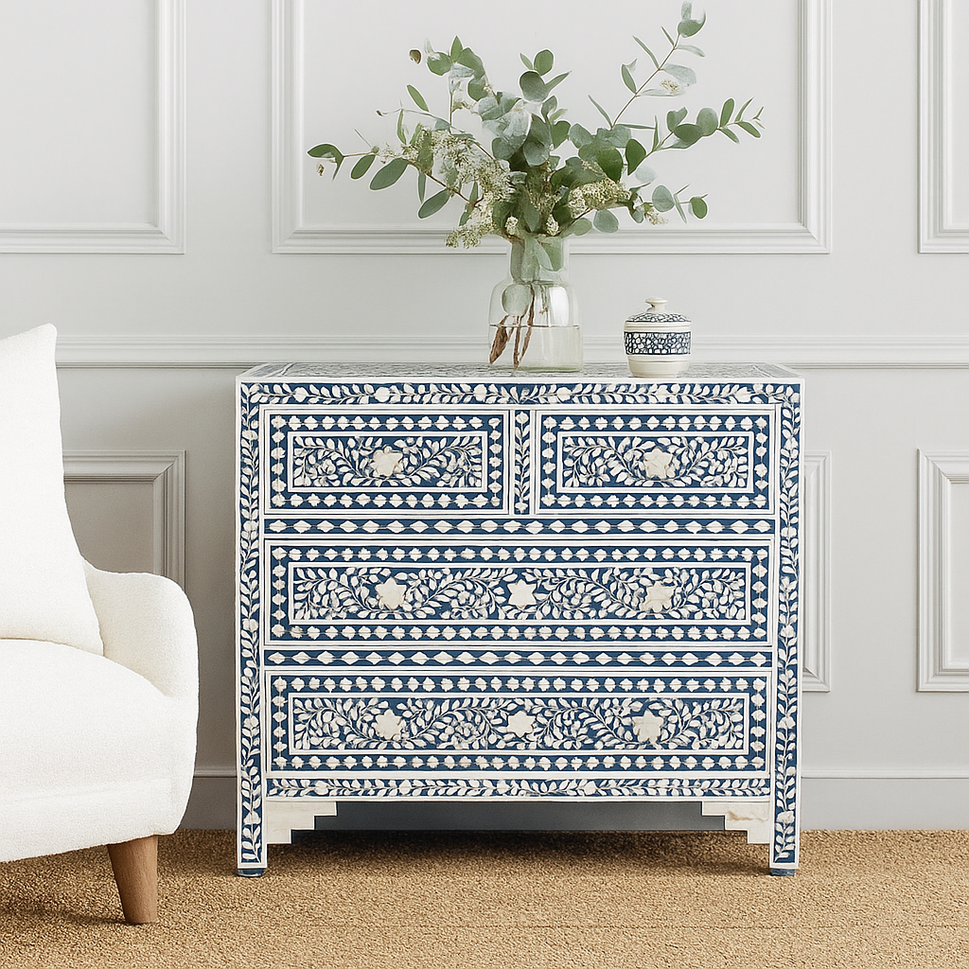 Judith Mother of Pearl Inlay Chest of Drawer