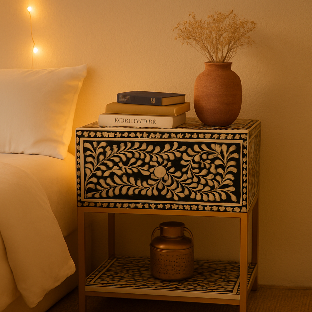 Fiona Bone Inlay Bedside