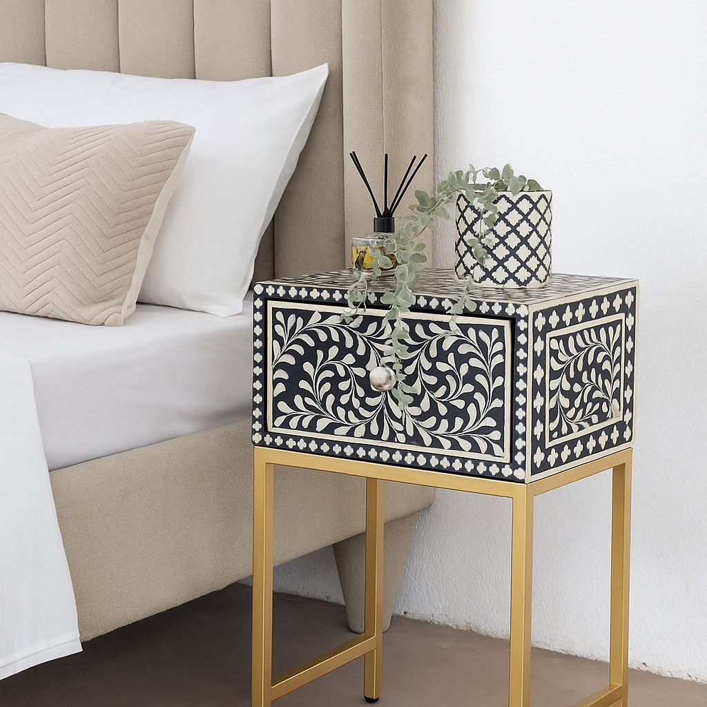 Suzy Bone Inlay Bedside