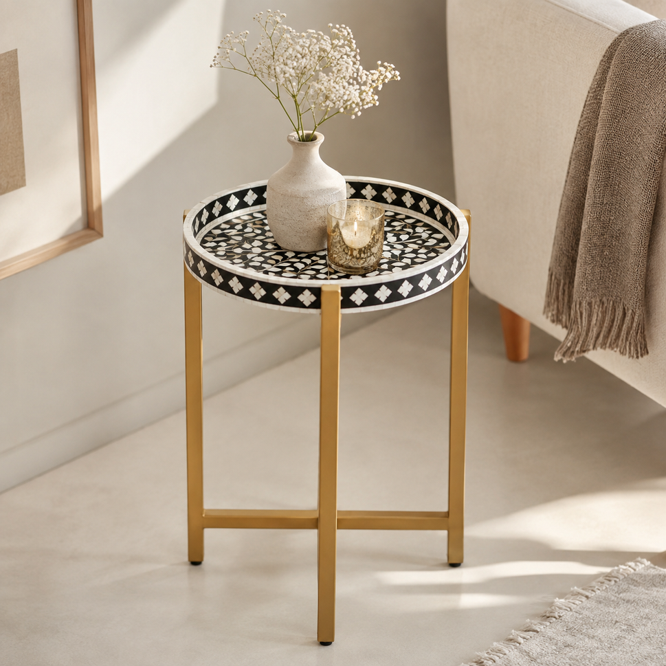 Lavie Mother of Pearl Inlay Side Table