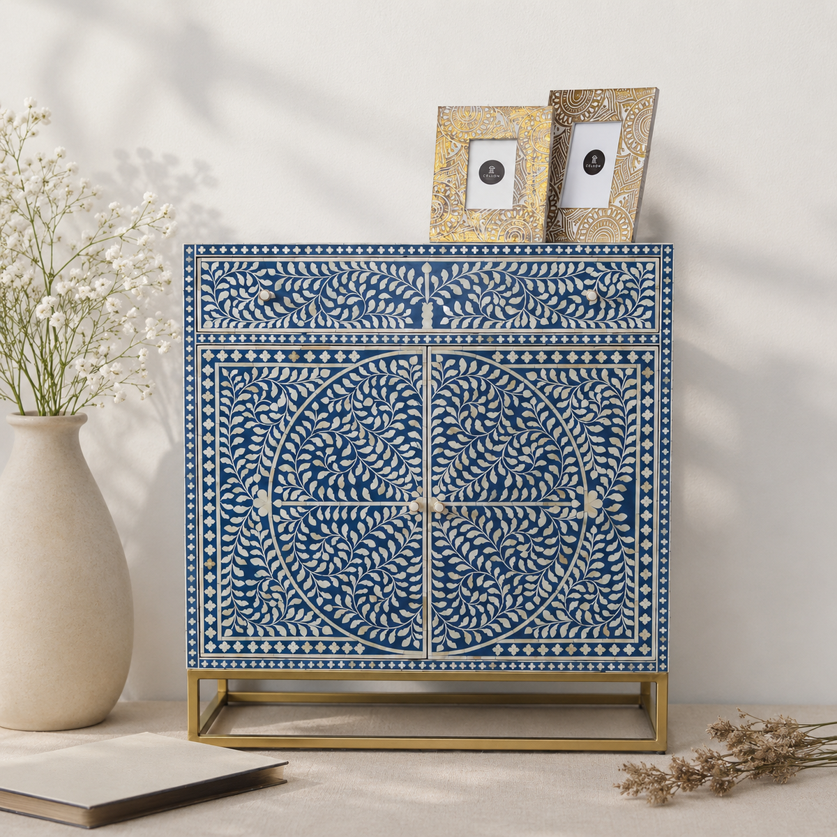 Liona Bone Inlay Chest of Drawer