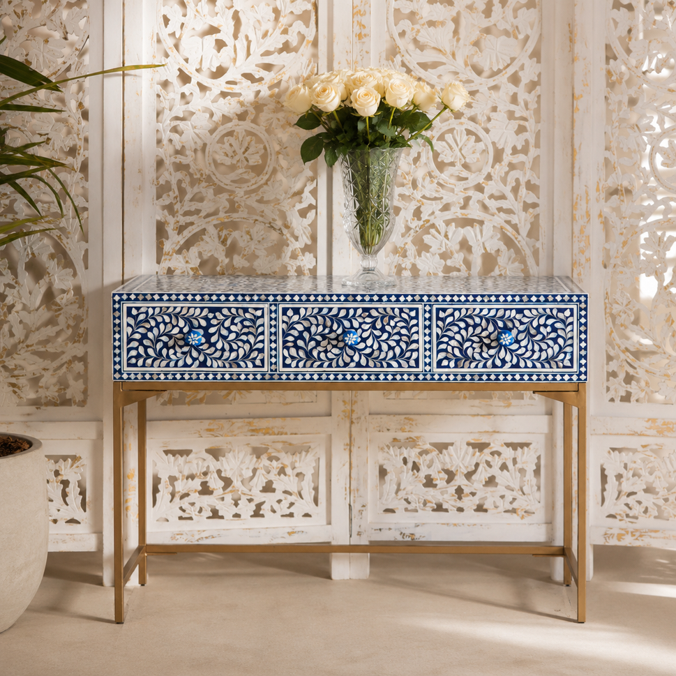 Michael Mother of Pearl Inlay Console Table