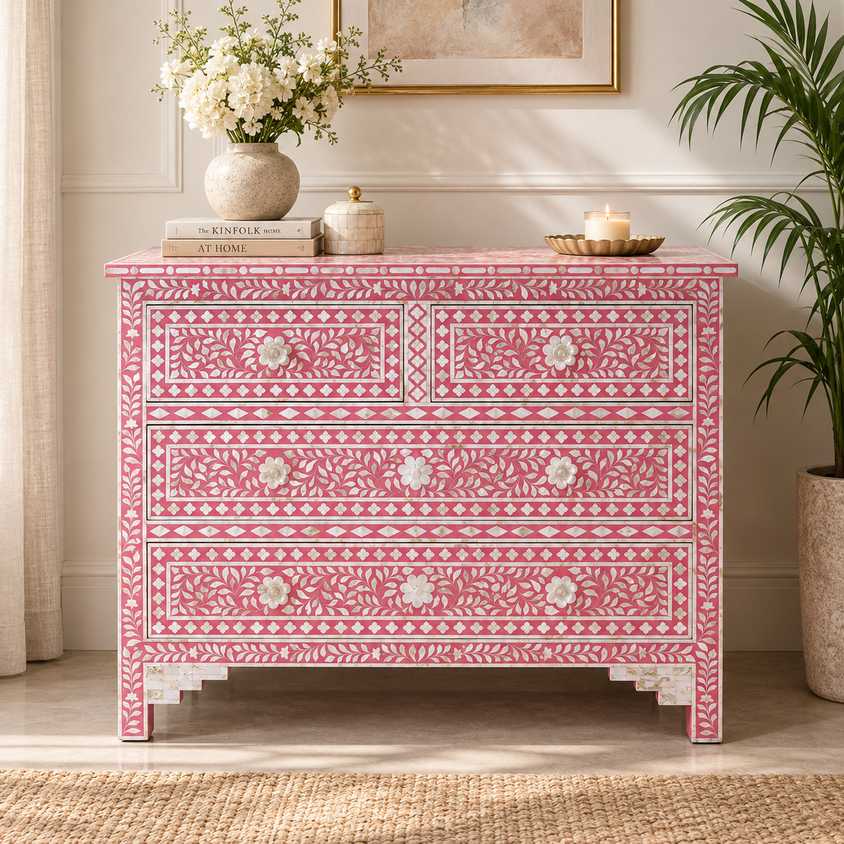 Anonna Mother of Pearl Inlay Chest of Drawer