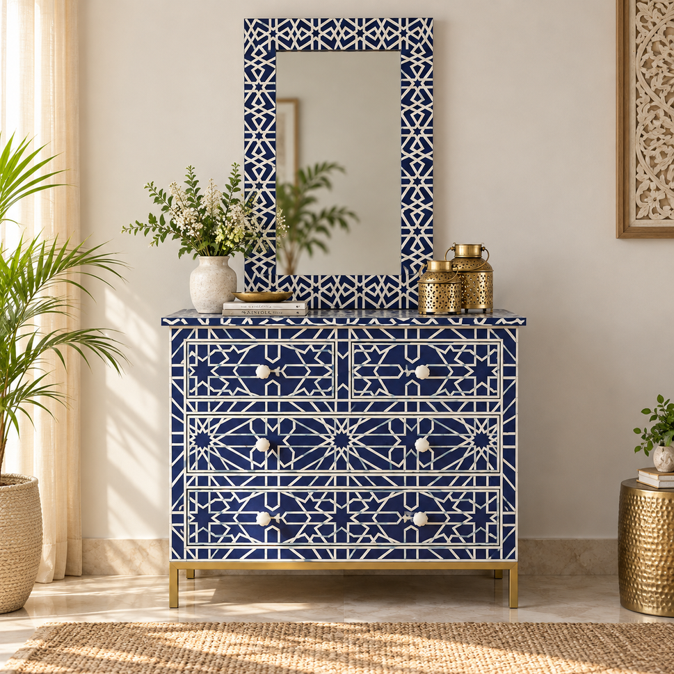 Ralph Bone Inlay Chest & Mirror