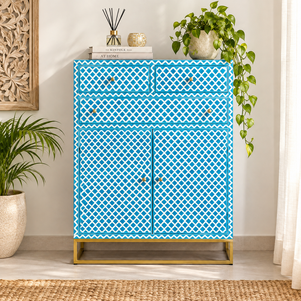Hazel Bone Inlay Cabinet