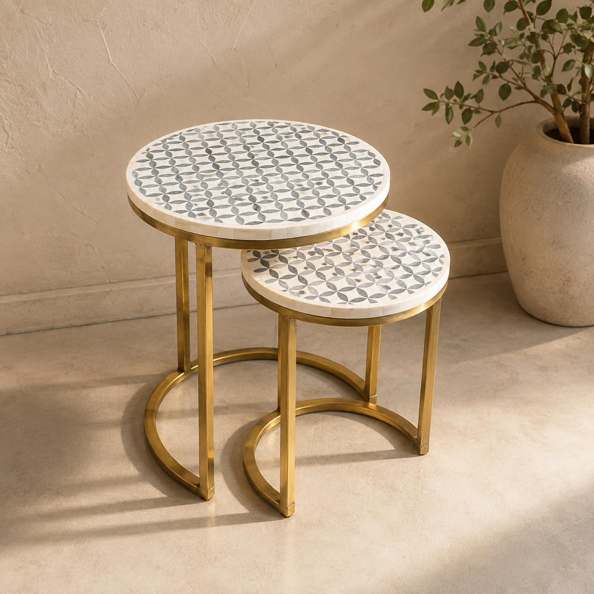 Monam Bone Inlay Nesting Tables