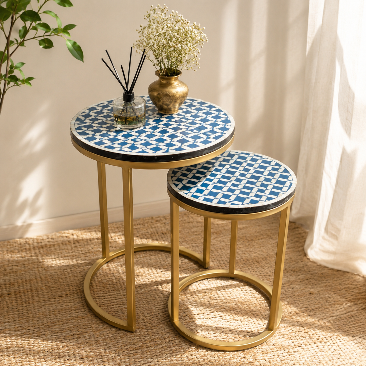 Hong Bone Inlay Nesting Side Tables