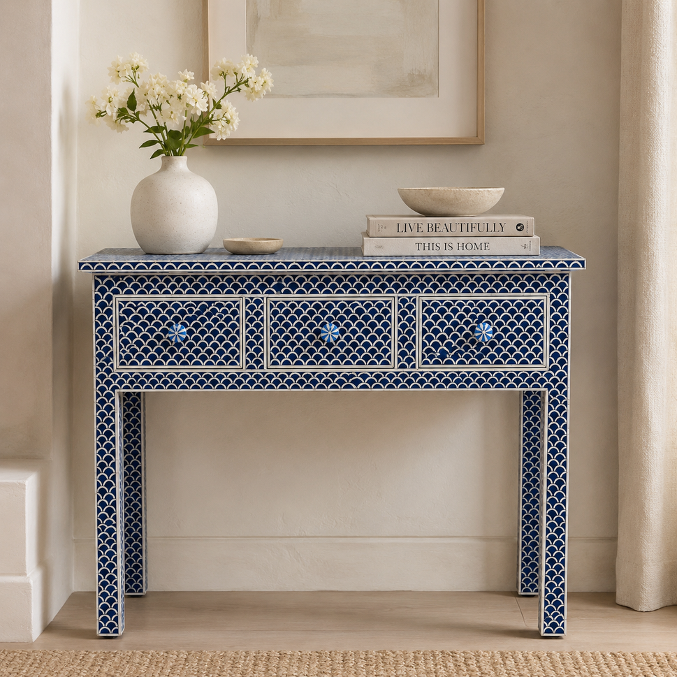 Anika bone inlay console table