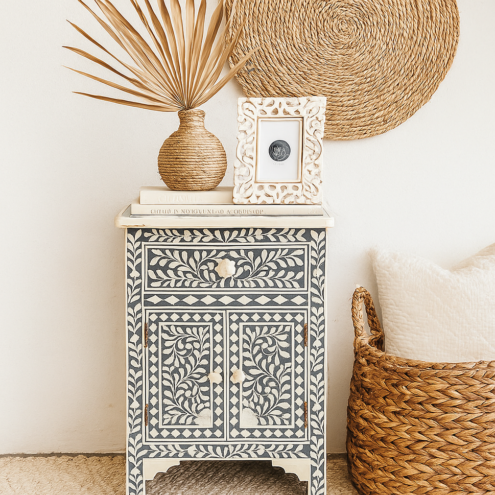 Kathryn Bone Inlay Bedside