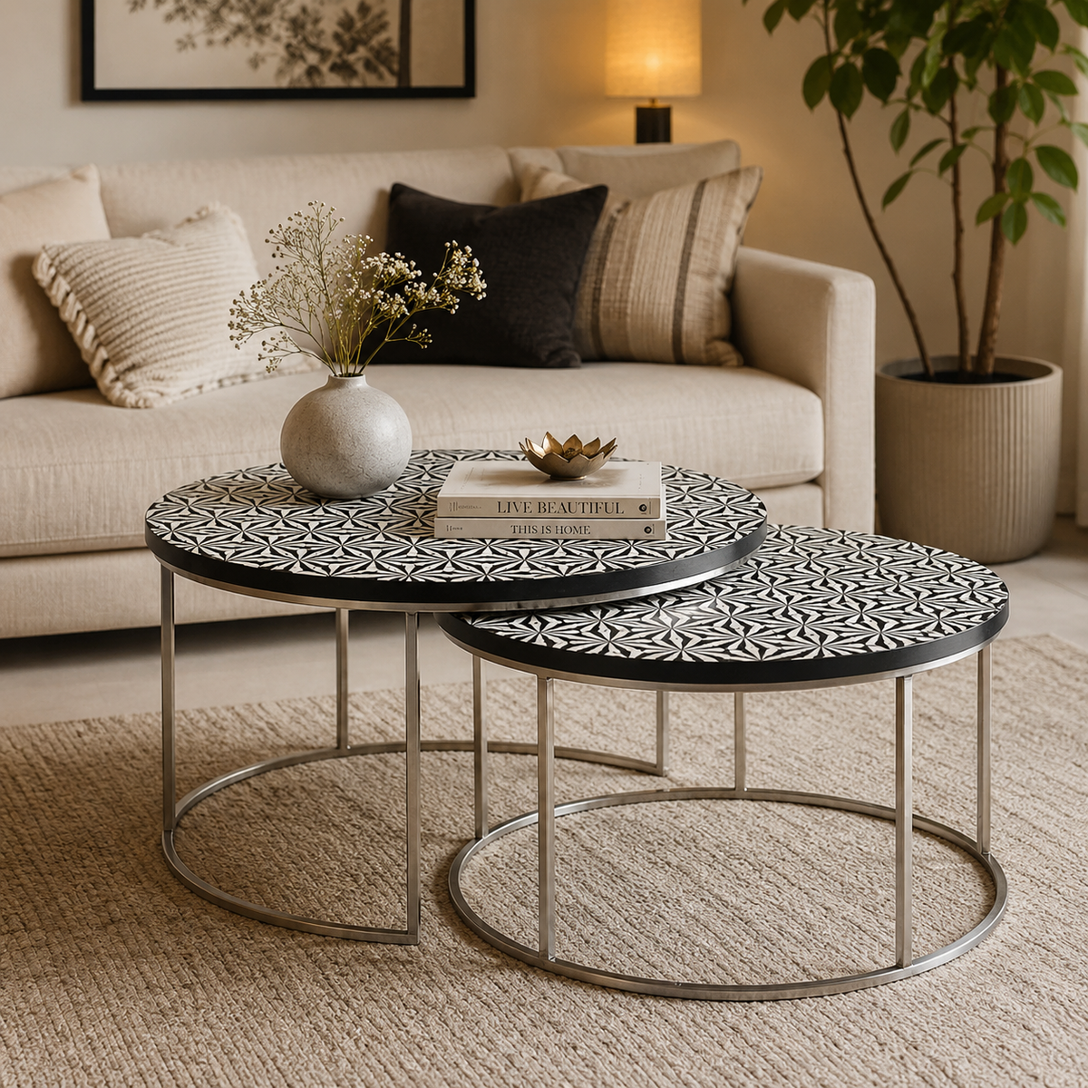 Shaze Bone Inlay Coffee Table