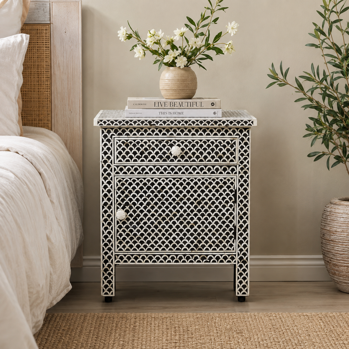TA Bone Inlay Bedside