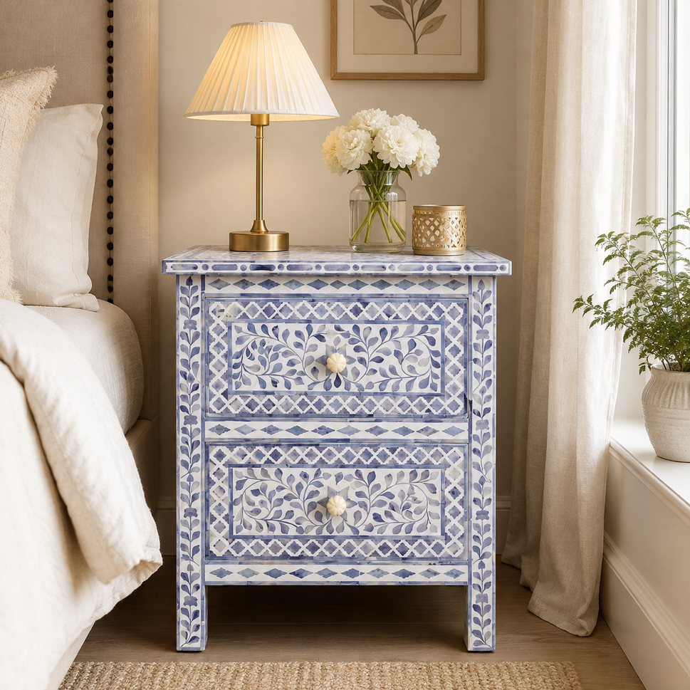 Kathryn Bone Inlay Bed Side