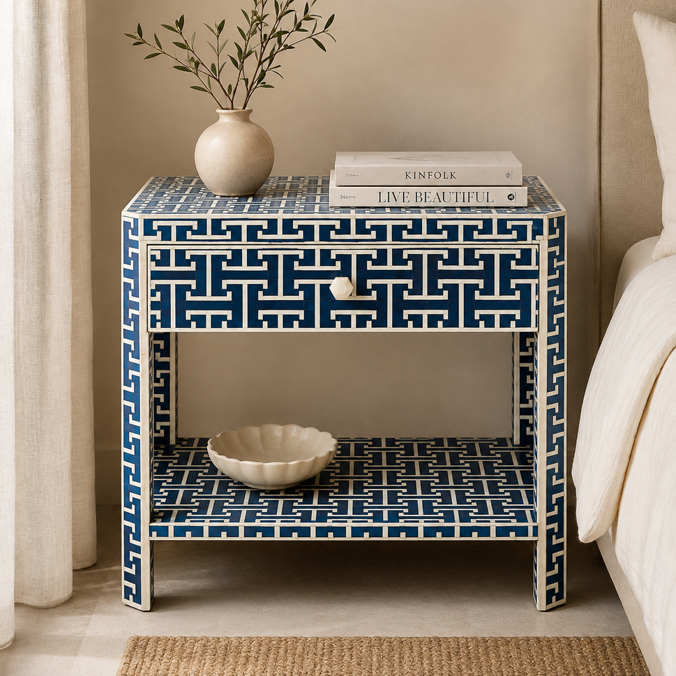Shea Bone Inlay Bedside