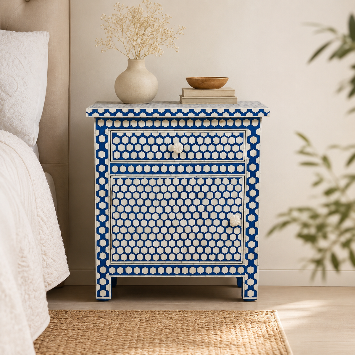 Laila Bone Inlay Bedside